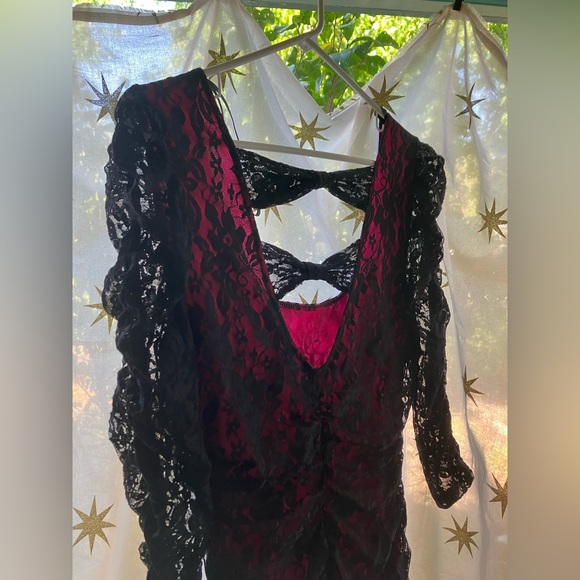 Pink and black lace torrid dress - Picture 7 of 8